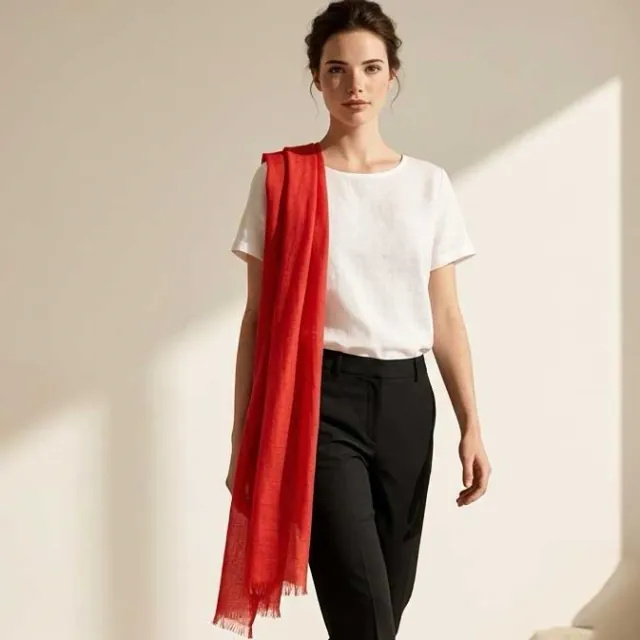 Γυναικείο Φουλάρι Verde 03-1737 κόκκινο