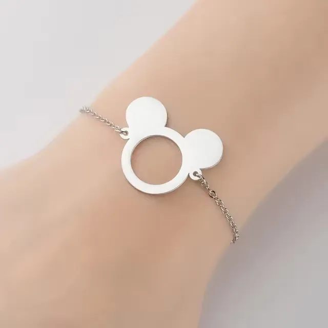 Children's bracelet hypoallergenic steel Mickey 316L silver