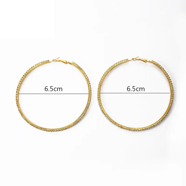 Hoop Earrings with White Stones gold bode 03226