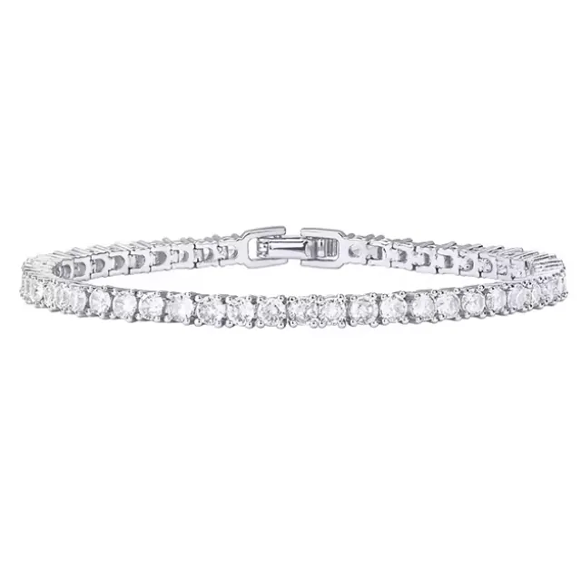 Women's Bracelet with Zircon Stones White steel 316L silver 