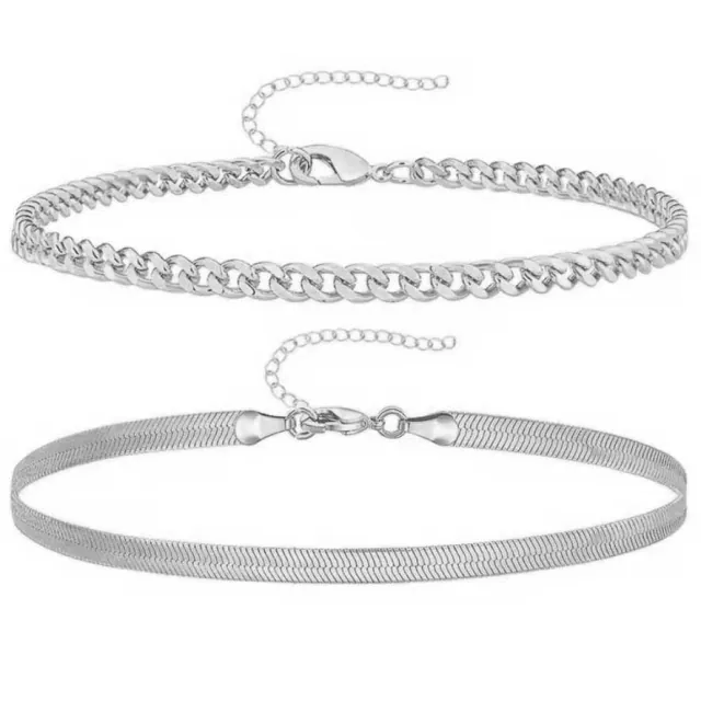 Women's Ankle Bracelet Stainless Steel in silver color