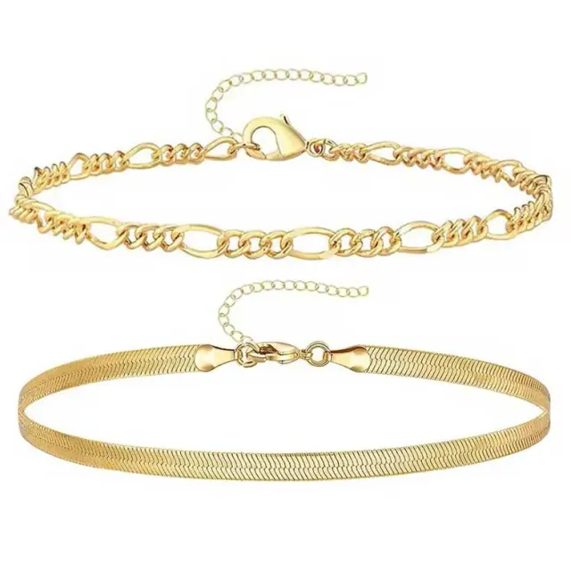 Αλυσίδες ποδιού SET 2 ΤΕΜ. Ανοξείδωτο Ατσάλι Επιχρυσωμένη  bode 03432G