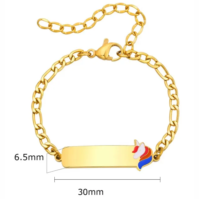 Παιδικό βραχιόλι ταυτότητα υποαλλεργικό ατσάλι 316L χρυσό  bode 03116
