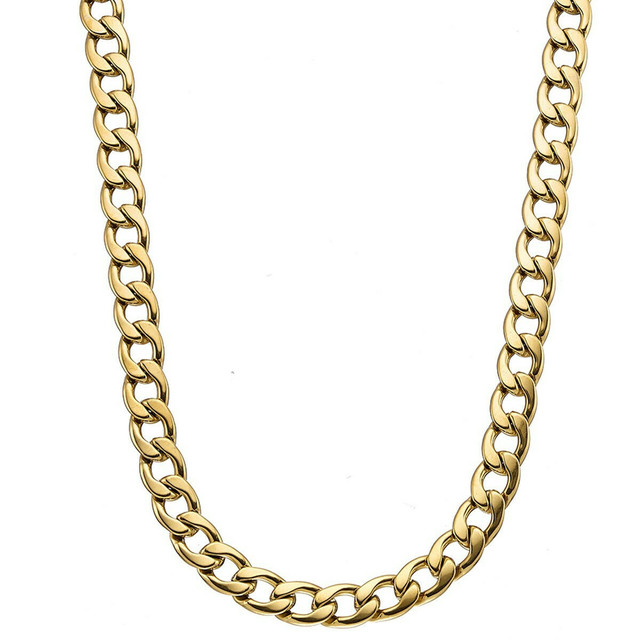 Men's 316L steel chain in gold color Art 03571