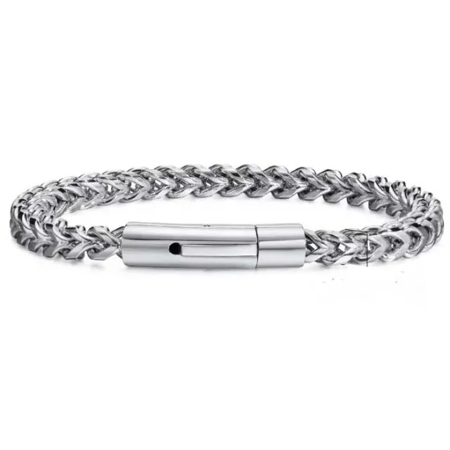 Men's stainless steel bracelet 316L silver