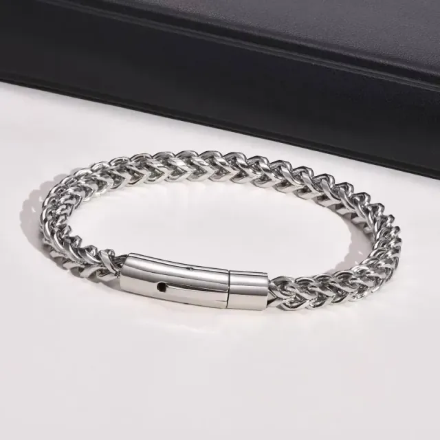 Men's stainless steel bracelet 316L silver