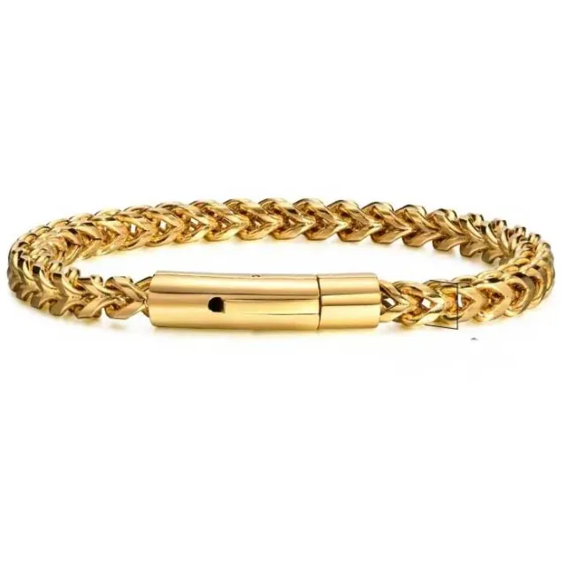 Men's stainless steel bracelet 316L gold 