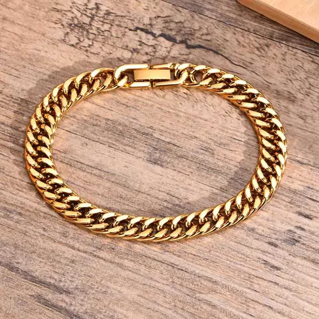 Men's stainless steel bracelet 316L gold