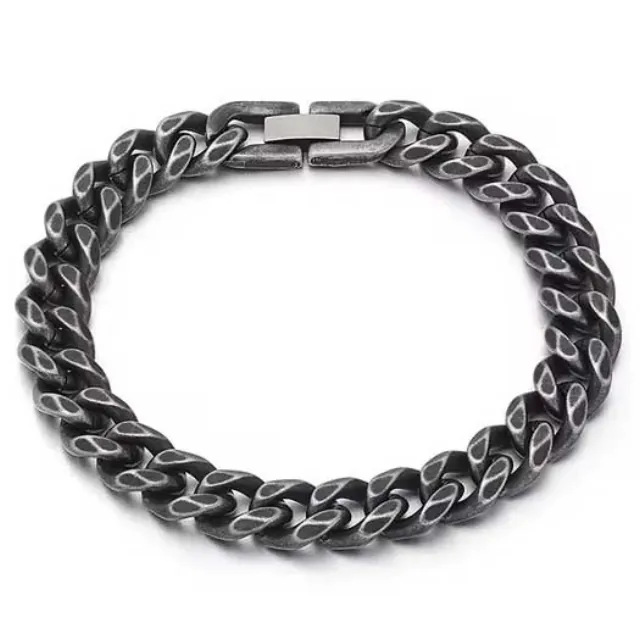 Men's stainless steel bracelet 316L black