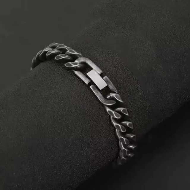 Men's stainless steel bracelet 316L black