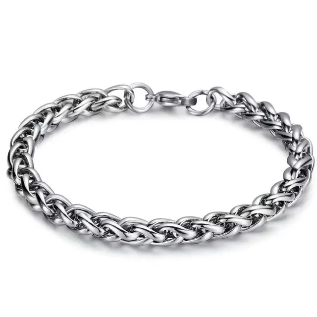 Men's stainless steel bracelet 316L silver