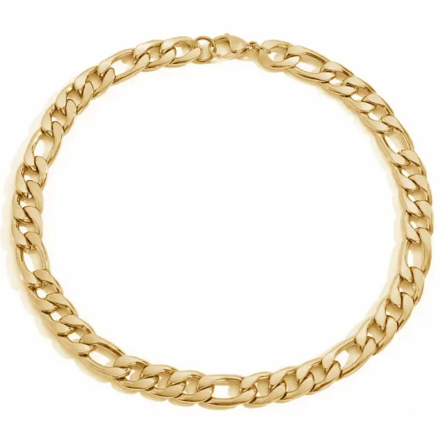 Men's 316L steel Figaro chain bracelet gold