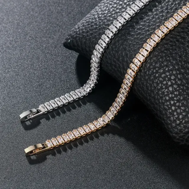 Women's Bracelet with Zircon Stones White steel 316L silver 