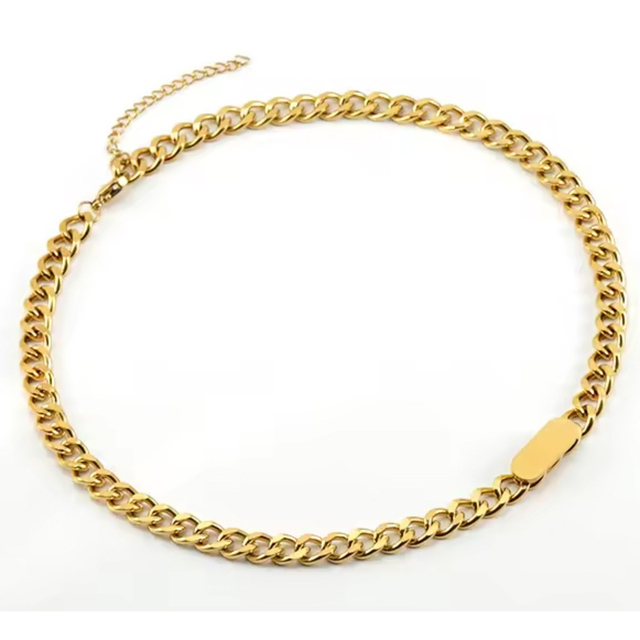 Women's Set 4 pieces Necklace & Bracelet & Earrings & Ring 316L Steel gold