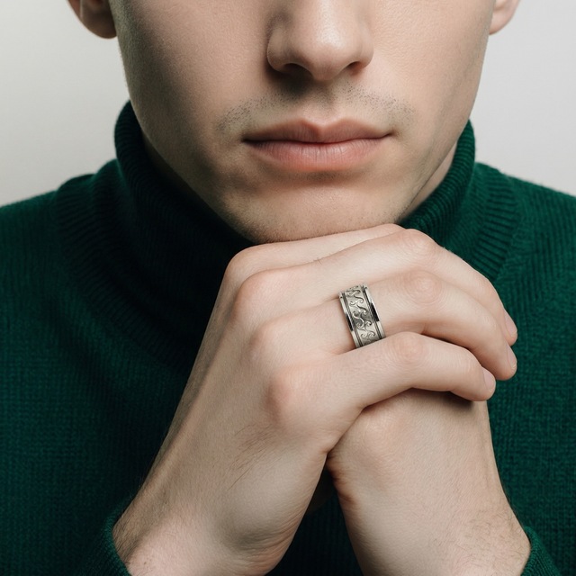 Ανδρικό δαχτυλίδι Βέρα ανοξείδωτο ατσάλι ασημί bode 06028