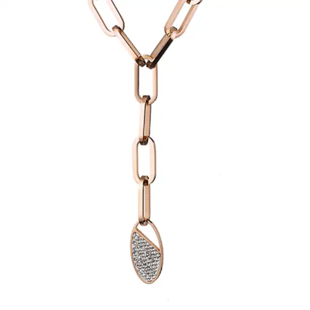 Womens necklace  steel 316 L rose-gold Art 07116