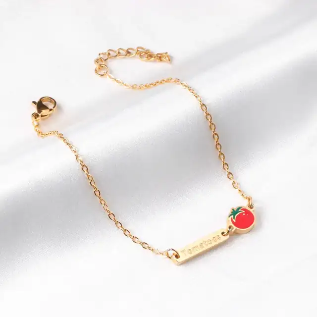 Women's steel bracelet with heart 316L gold