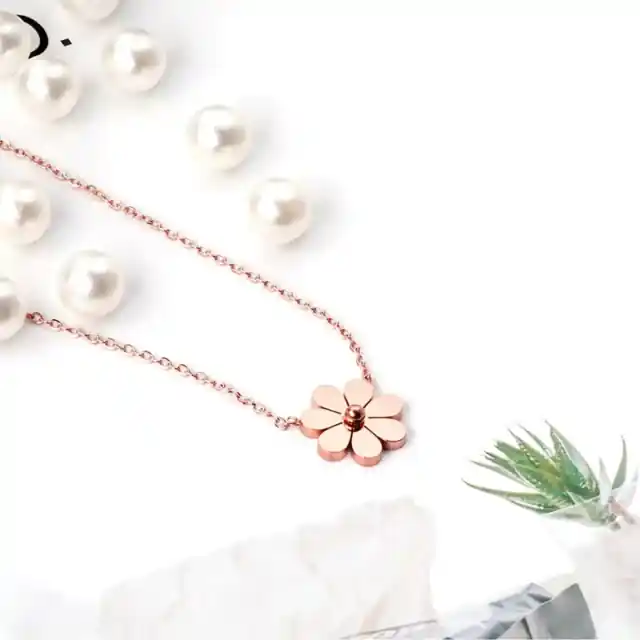 Womens necklace steel 316L rose-gold