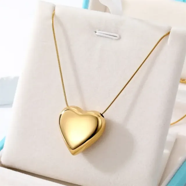 Women's necklace Minimalist Hearth steel 316L gold bode 07227