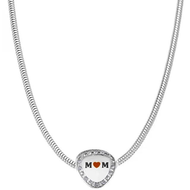 Women's necklace Hearth steel 316L silver bode 07233