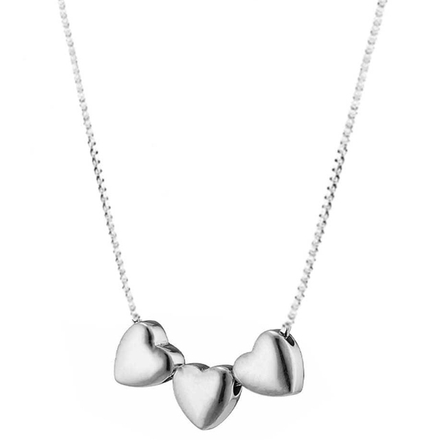 Women's necklace Minimalist Hearths steel 316L silver bode 07236