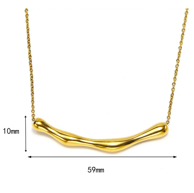 Women's necklace geometrical steel 316L gold  plated