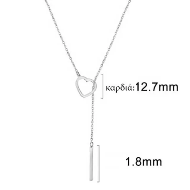 Women's necklace Hearths steel 316L silver 