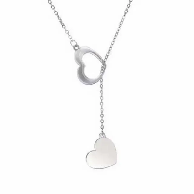 Women's necklace Hearths steel 316L silver 