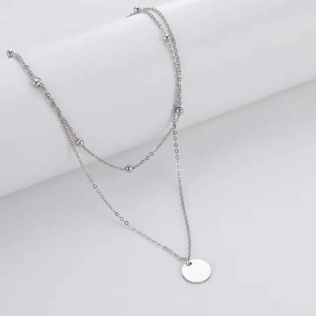 Women's necklace steel 316L silver 