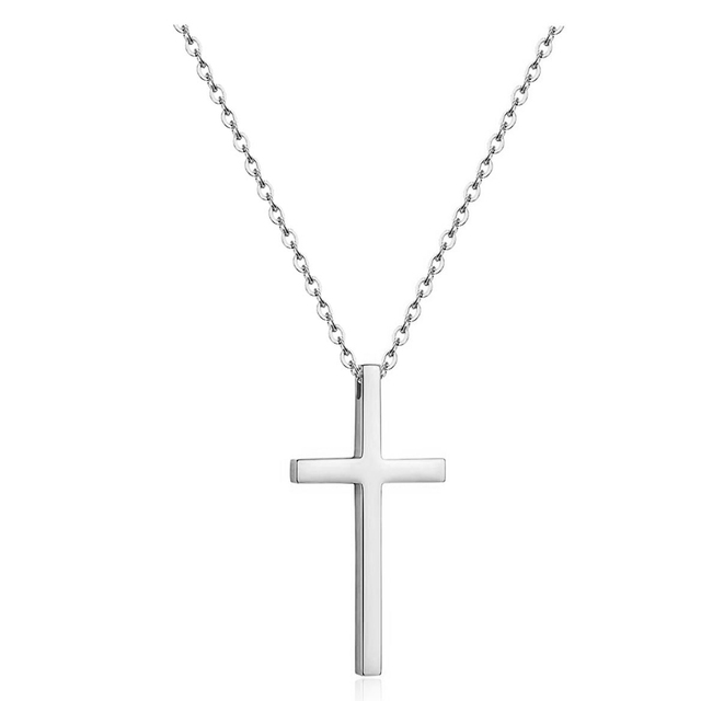 Ανδρικός σταυρός ατσάλι 316L ασημί bode 02704