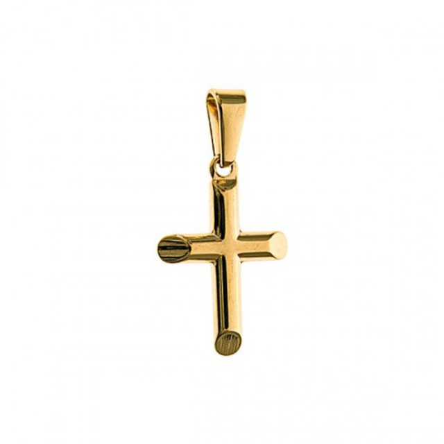  Ανδρικός σταυρός ατσάλι 316L χρυσό Art 01093-1