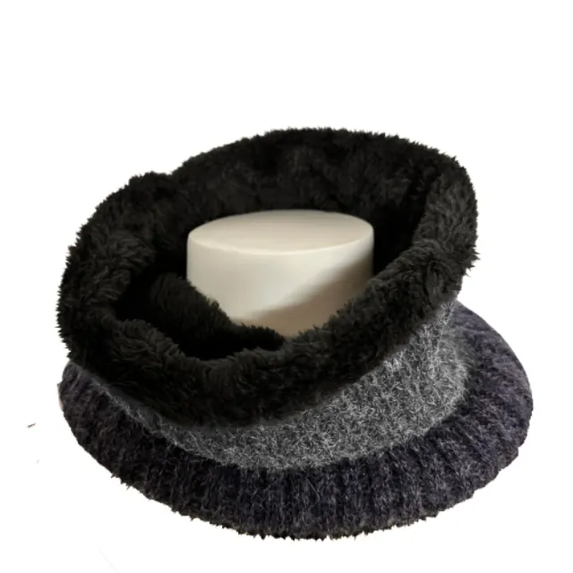 Men's knitted neck-cap set Verde 12-0207 grey