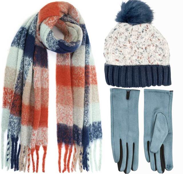 BODE Set Women's Hat and Scarf and gloves one size blue