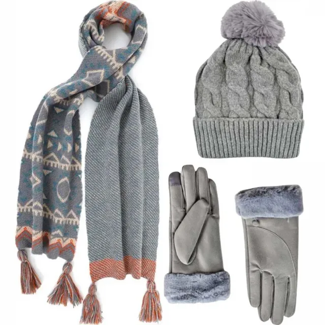 BODE Set Women's Hat and Scarf and gloves one size grey