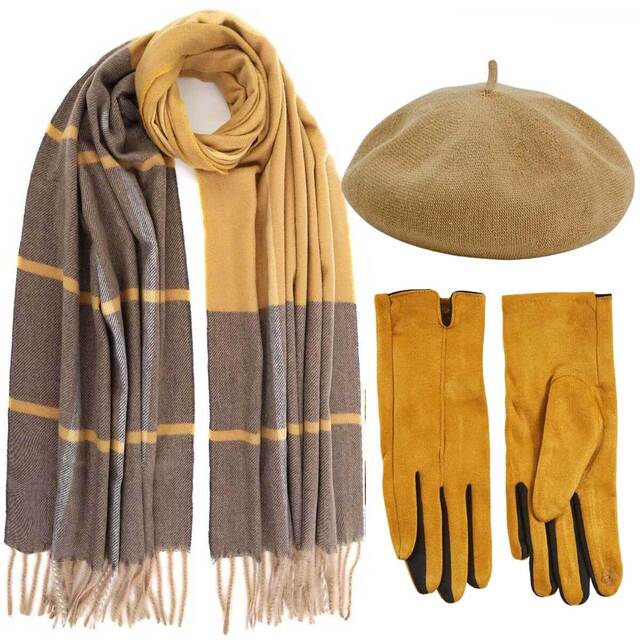 BODE Set Women's Hat and Scarf and gloves Οne size brown