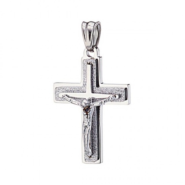 Ανδρικός σταυρός  ατσάλι 316L ασημί Art 01222