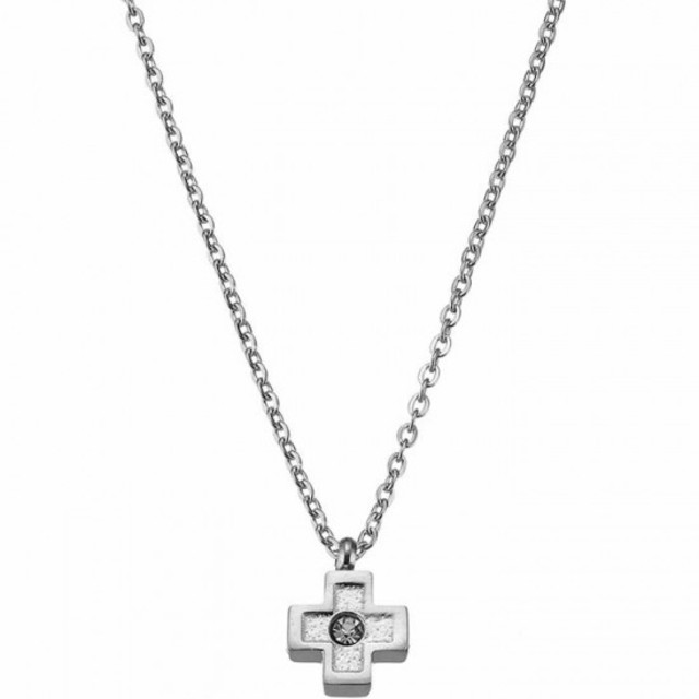  Womens necklace cross steel 316 L silver