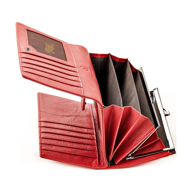 Γυναικείο πορτοφόλι δερμάτινο Verde 18-1009 κόκκινο