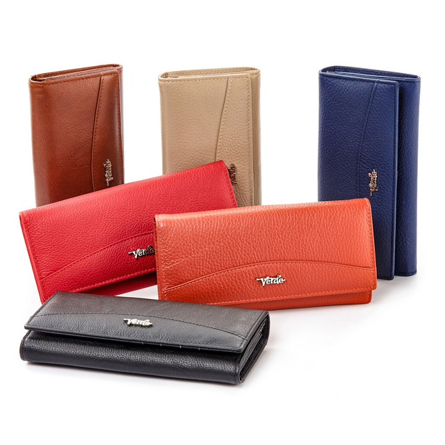 Leather wallet for woman Verde 18-957 camel