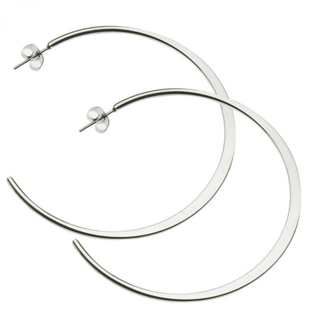 Women's earrings steel 316L rings silver 6cm Art 01813