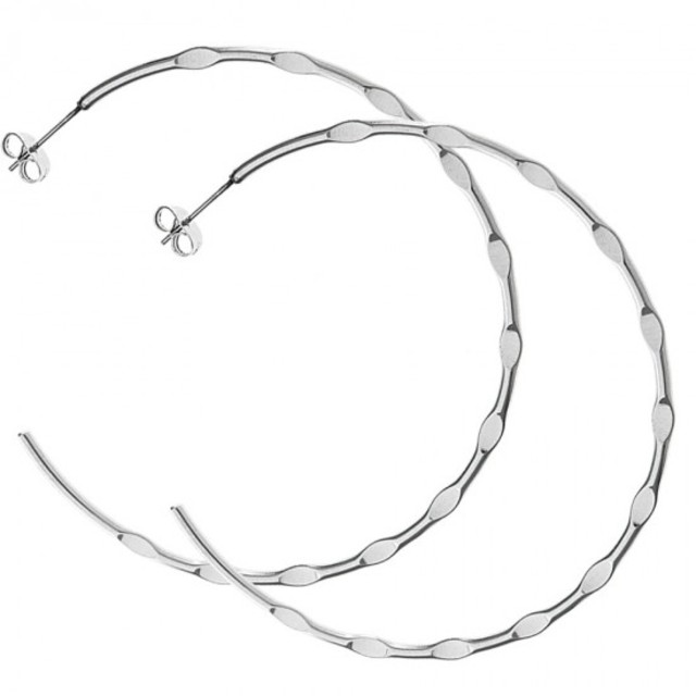 Women's earrings steel rings silver 6cm Art 01818