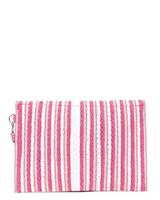 Paper straw fuchsia women's envelope bag Doca 20168  fuchsia 