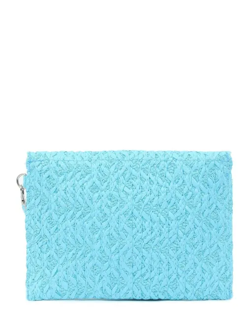 Paper straw women's envelope bag Doca 20174 light blue