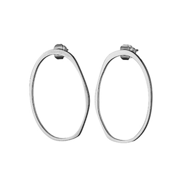 Women's earrings steel 316L rings silver Art 02109