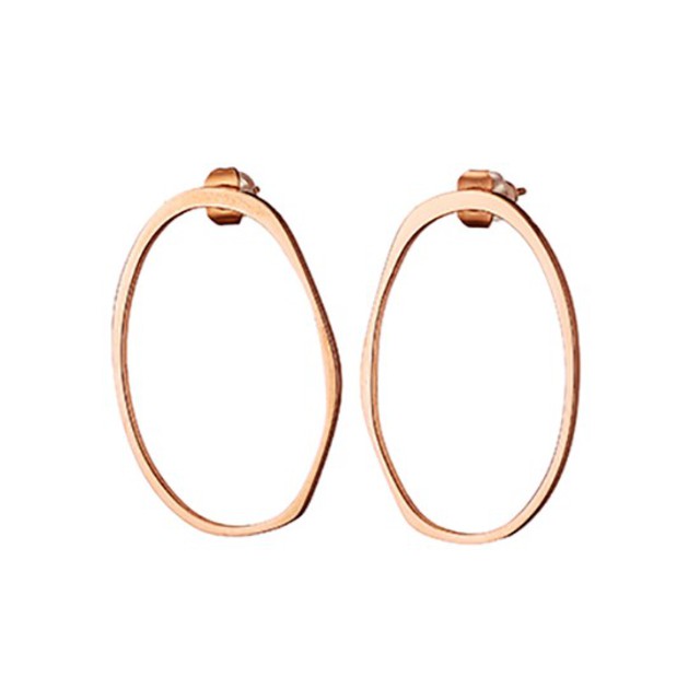 Women's earrings steel 316L rings rose-gold Art 02109