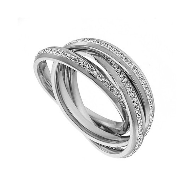 Γυναικείο δαχτυλίδι ατσάλι 316L ασημί Art 02369 