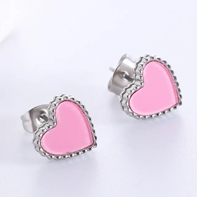 Children's earrings hypoallergenic steel 316L silver