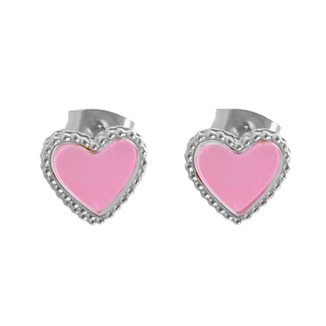 Children's earrings hypoallergenic steel 316L silver