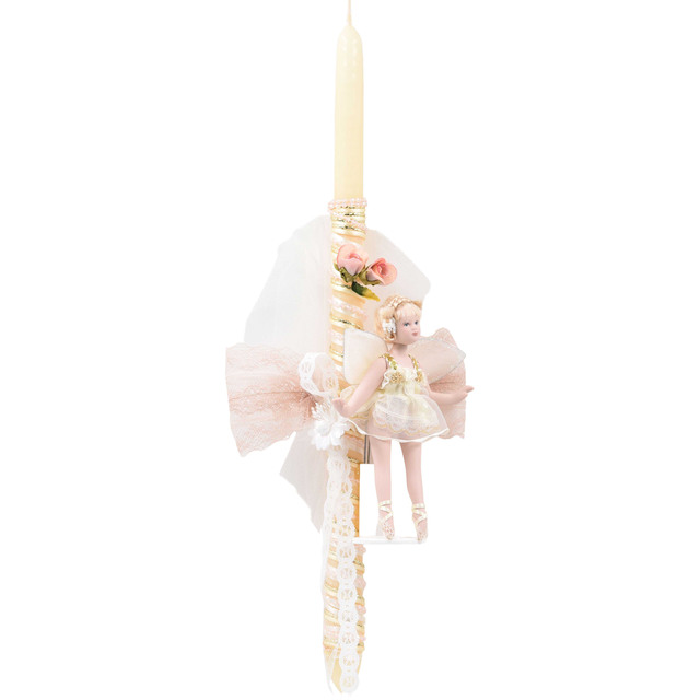 Handmade Easter candle candle beige