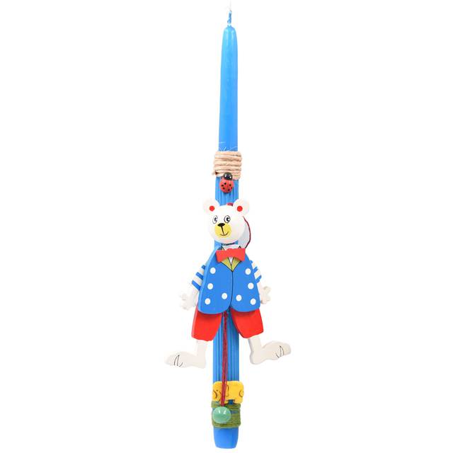 Handmade Easter candle blue 